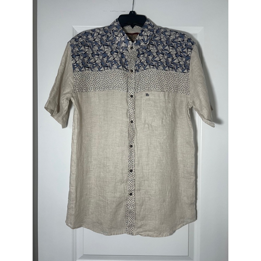 Hi Beryl 100%‎ Linen Men's Shirt Size Large Resortwear Vacation Beacg